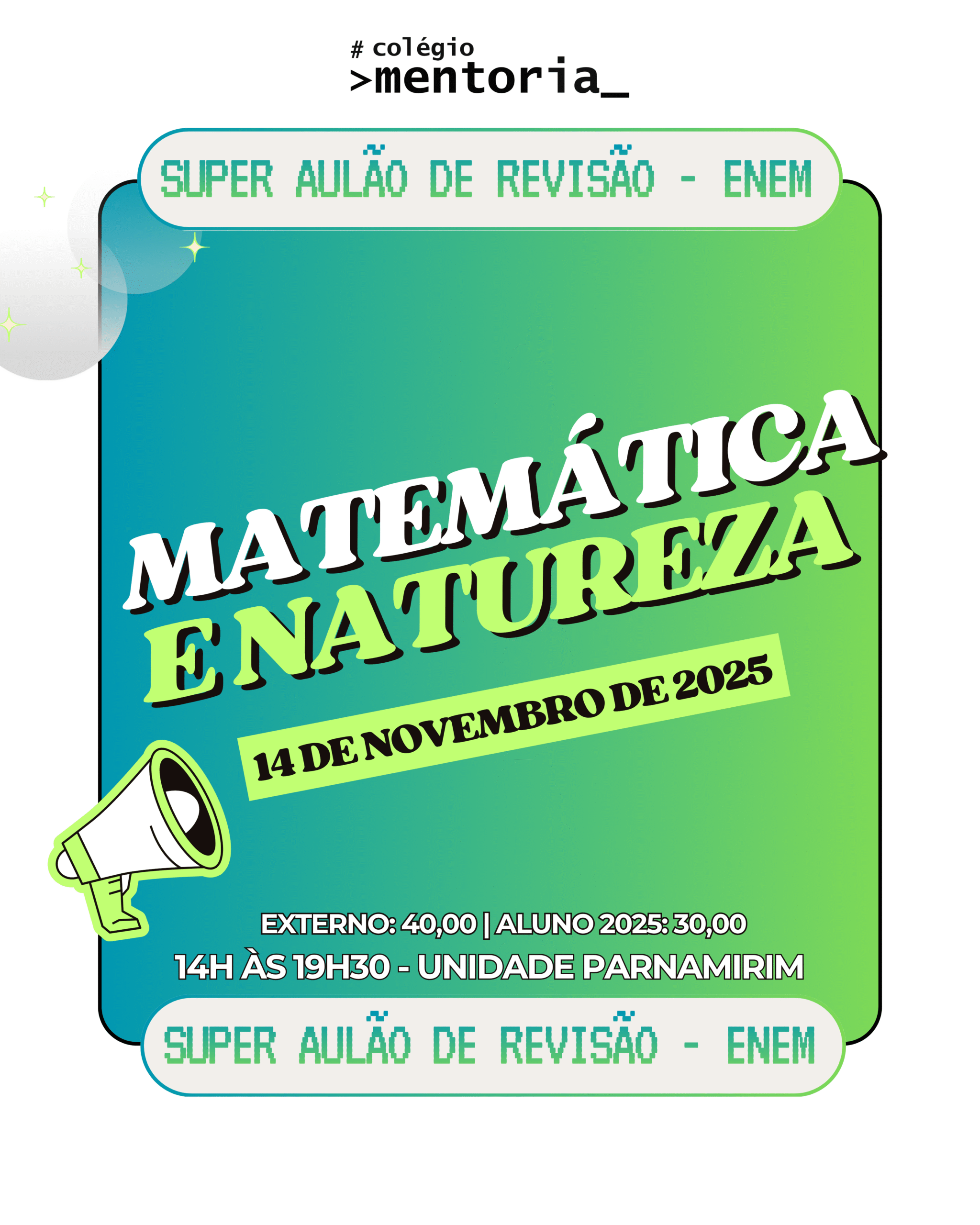 AULÃO DE REVISÃO ENEM - MATEMÁTICA E NATUREZA